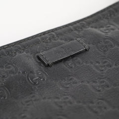 Gucci monogram leather satchel black