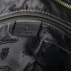 Gucci monogram leather satchel black