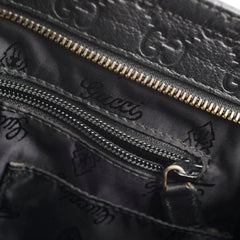 Gucci monogram leather satchel black