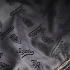 Gucci monogram leather satchel black