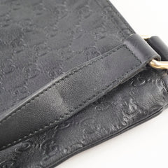 Gucci monogram leather satchel black