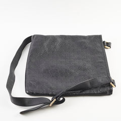 Gucci monogram leather satchel black