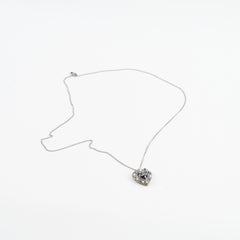 Chanel Heart Necklace Gunmetal with Pearls Costumer Jewellery