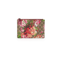 Gucci Gg Supreme Blooms Zip Pouch Clutch Monogram