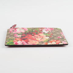 Gucci Gg Supreme Blooms Zip Pouch Clutch Monogram