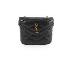 Saint Laurent Micro June Leather Crossbody Black