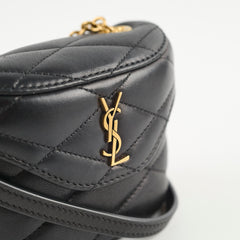 Saint Laurent Micro June Leather Crossbody Black