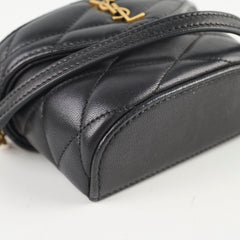 Saint Laurent Micro June Leather Crossbody Black