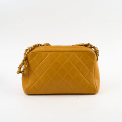 Chanel Vintage Top Handle CC Turnlock Bag Mustard Caviar