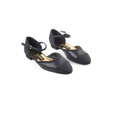 Chanel Mary Jane Flats Black Size 37