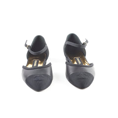 Chanel Mary Jane Flats Black Size 37