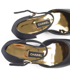 Chanel Mary Jane Flats Black Size 37