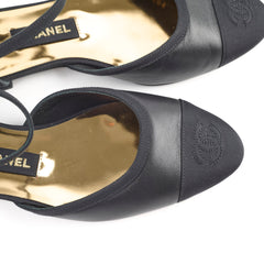 Chanel Mary Jane Flats Black Size 37