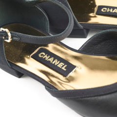 Chanel Mary Jane Flats Black Size 37