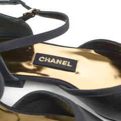 Chanel Mary Jane Flats Black Size 37