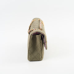 Chanel Medium M/L Classic Flap Khaki Denim