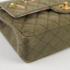 Chanel Medium M/L Classic Flap Khaki Denim