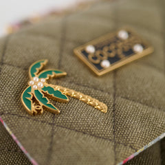 Chanel Medium M/L Classic Flap Khaki Denim