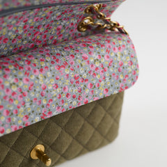 Chanel Medium M/L Classic Flap Khaki Denim