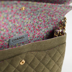 Chanel Medium M/L Classic Flap Khaki Denim