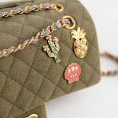 Chanel Medium M/L Classic Flap Khaki Denim