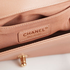 Chanel Old Medium Boy Caviar Beige