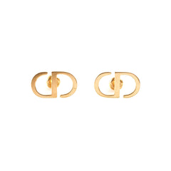 Christian Dior CD Logo Gold Earrings Costume Jewellery