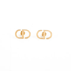 Christian Dior CD Logo Gold Earrings Costume Jewellery
