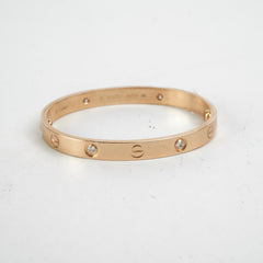 Cartier Love Bracelet 4 Diamonds Yellow Gold Size 16 2021