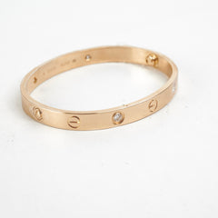 Cartier Love Bracelet 4 Diamonds Yellow Gold Size 16 2021