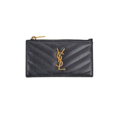 Saint Laurent Black Leather Card Holder