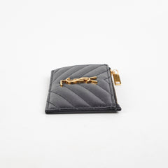 Saint Laurent Black Leather Card Holder