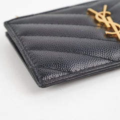 Saint Laurent Black Leather Card Holder