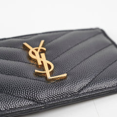Saint Laurent Black Leather Card Holder