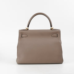 Hermes Kelly 28 Gris Asphalte Clemence - A Stamp