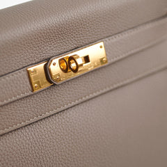 Hermes Kelly 28 Gris Asphalte Clemence - A Stamp