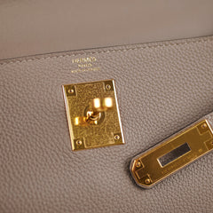 Hermes Kelly 28 Gris Asphalte Clemence - A Stamp