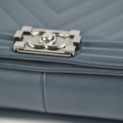 Chanel Old Medium Chevron Boy Grey