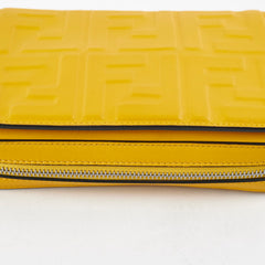 Fendi Expand Nappa FF 1974 Mini Embossed Flap Bag Yellow