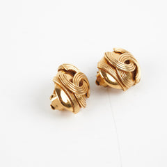 Chanel Vintage Oval Clip On Earrings Costume Jewellery
