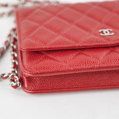 Chanel WOC Wallet On Chain Red Caviar 21 series