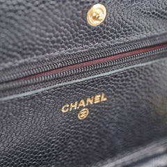 Chanel Black Wallet On Chain WOC Caviar Black
