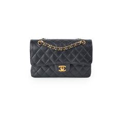 Chanel Small Classic Flap Caviar Black - Microchipped