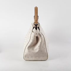 Fendi Mini Ostrich Peekaboo Cream