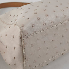 Fendi Mini Ostrich Peekaboo Cream