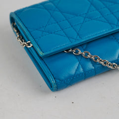 Christian Dior Blue Lambskin Wallet