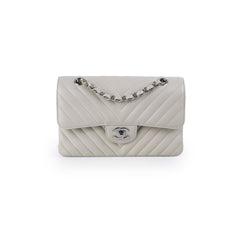 Chanel Classic Flap Small Lambskin Chevron Cream - Series 31