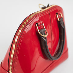 Louis Vuitton Alma BB Vernis Lisse Patent Red