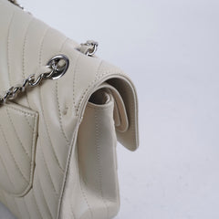 Chanel Classic Flap Small Lambskin Chevron Cream - Series 31
