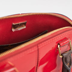 Louis Vuitton Alma BB Vernis Lisse Patent Red